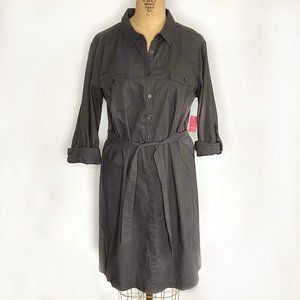 NEW Merona Charcoal Grey Cotton Shirt Dress / L